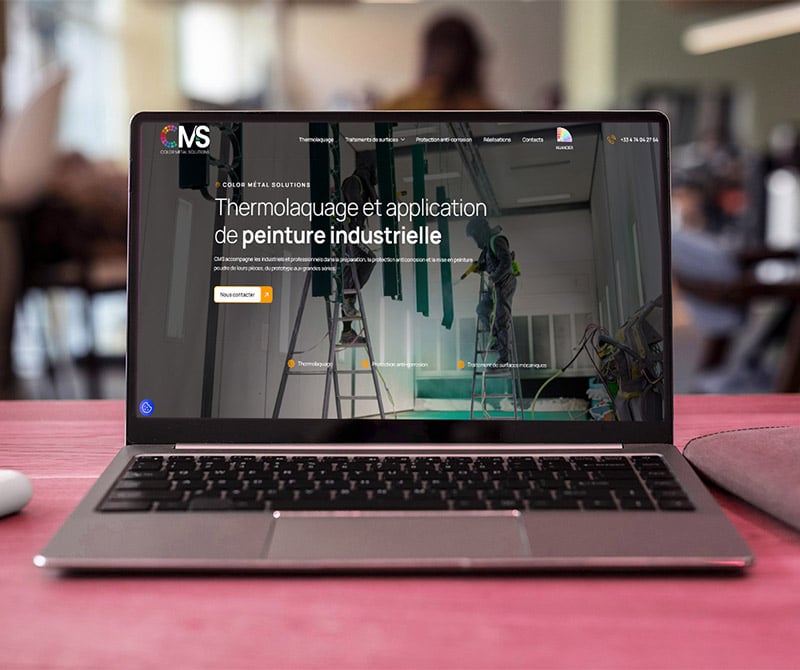 site web realisé pour cms peinture specialisé dans le thermolaquage à lyon rhone-alpes