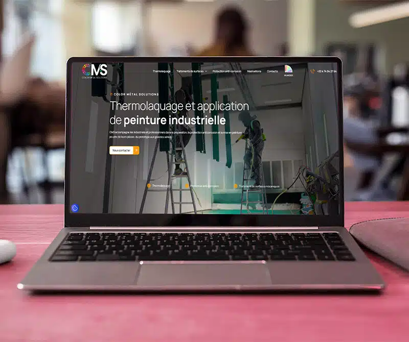 site web realisé pour cms peinture specialisé dans le thermolaquage à lyon rhone-alpes
