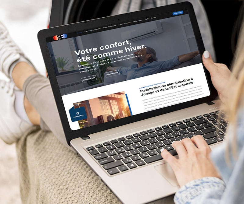 site web realisé pour une entreprise de climatisation à Jonage 69330